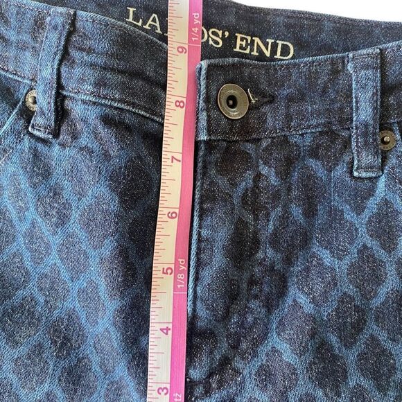 Lands End Geometric Design Slim Jeans Sz 6 - Picture 7 of 8